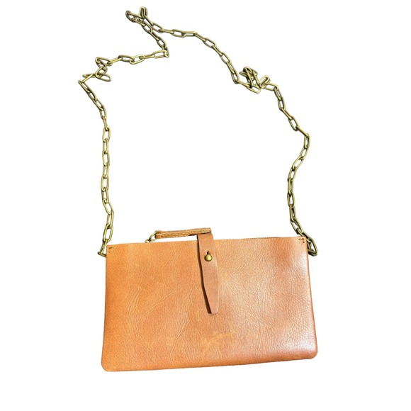 Madewell‎ NWT The Transport Accordion Crossbody in English Saddle Leather - Picture 1 of 5